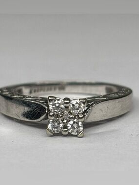 VTG 10kt Gold Diamond Filigree Ring sz7
